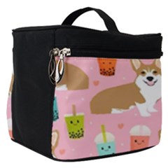 Corgi Bubble Boba Tea Pink Pattern Make Up Travel Bag (small) by Salmanaz77