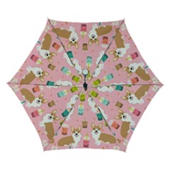 Corgi Bubble Boba Tea Pink Pattern Automatic Folding Umbrella With Case (small) by Salmanaz77