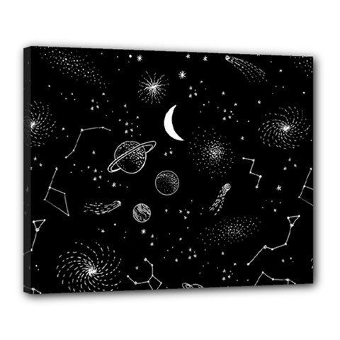 Cosmic Black Space Star Canvas 20  X 16  (stretched) by Ndabl3x