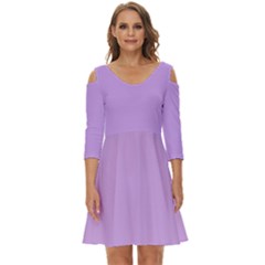 Luscious Lavender Hex #cca3e7 Shoulder Cut Out Zip Up Dress by dressshop