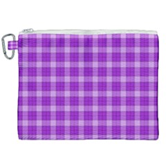 Purple Plaid Tartan 3 Canvas Cosmetic Bag (xxl) by dressshop