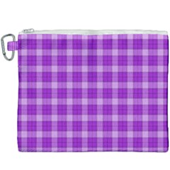 Purple Plaid Tartan 3 Canvas Cosmetic Bag (xxxl) by dressshop