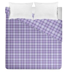 Purple Plaid Tartan 2 Duvet Cover Double Side (queen Size) by dressshop