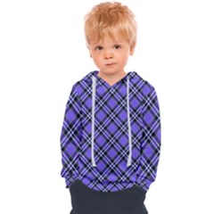 Blue Tartan Plaid 1 Diagonal Kids  Overhead Hoodie by dressshop