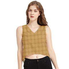 Autumn Fall Plaid Tartan 1 V-neck Cropped Tank Top by dressshop