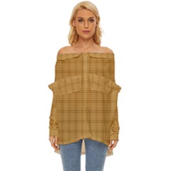 Autumn Fall Plaid Tartan 1 Off Shoulder Chiffon Pocket Shirt by dressshop