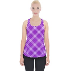 Purple Plaid Tartan 3 Diagonal (2) Piece Up Tank Top by dressshop