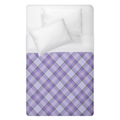 Purple Plaid Tartan 2 Diagonal Duvet Cover (single Size) by dressshop