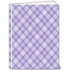 Purple Plaid Tartan 2 Diagonal 6  X 8  Hardcover Notebook by dressshop
