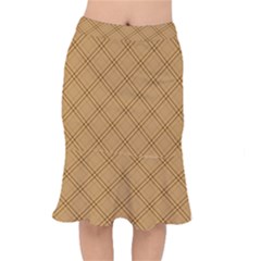 Autumn Fall Plaid Tartan 1 Diagonal Short Mermaid Skirt by dressshop