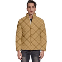 Autumn Fall Plaid Tartan 1 Diagonal Men s Puffer Bubble Jacket Coat by dressshop