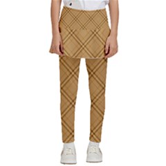 Autumn Fall Plaid Tartan 1 Diagonal Kids  Skirted Pants by dressshop