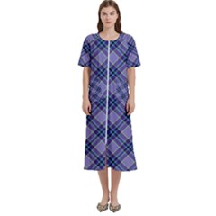 Purple Plaid Tartan 1 Diagonal Women s Cotton Short Sleeve Nightgown by dressshop