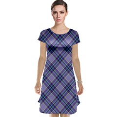 Purple Plaid Tartan 1 Diagonal Cap Sleeve Nightdress by dressshop