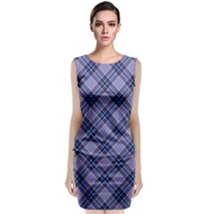 Purple Plaid Tartan 1 Diagonal Classic Sleeveless Midi Dress by dressshop