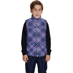 Purple Plaid Tartan 1 Diagonal Kid s Button Up Puffer Vest by dressshop