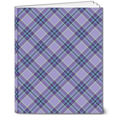 Purple Plaid Tartan 1 Diagonal 8  X 10  Hardcover Notebook by dressshop