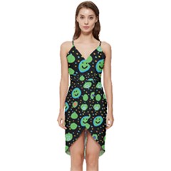 Doodle Dot Drawing Wrap Frill Dress by Salmanaz77