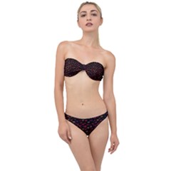 Pattern Ha Ha Ha  Abstract Black Dark Doodle Hahaha Pattern Physco Classic Bandeau Bikini Set by Salmanaz77