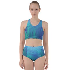 Psicodelia Zyguratti Texture Cyanturquoise Racer Back Bikini Set by Salmanaz77