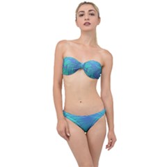Psicodelia Zyguratti Texture Cyanturquoise Classic Bandeau Bikini Set by Salmanaz77