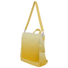 Cream Yellow To Amber Orange Linear Gradient Crossbody Backpack by GradientsOmbre