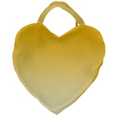 Amber Orange To Cream Yellow Linear Gradient Giant Heart Shaped Tote by GradientsOmbre