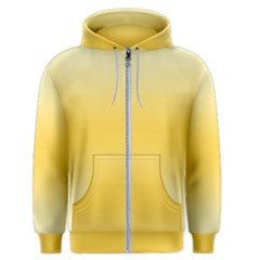 Cream Yellow To Amber Orange Bilinear Gradient Men s Zipper Hoodie by GradientsOmbre