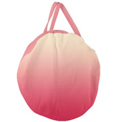 Cream Yellow To Crimson Red Linear Gradient Giant Round Zipper Tote by GradientsOmbre