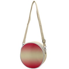 Crimson Red To Cream Yellow Bilinear Gradient Crossbody Circle Bag by GradientsOmbre