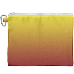 Electric Yellow To Burgundy Red Linear Gradient Canvas Cosmetic Bag (xxxl) by GradientsOmbre