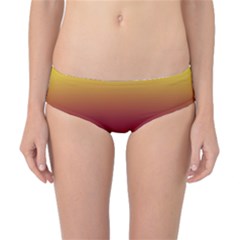 Electric Yellow To Burgundy Red Bilinear Gradient Classic Bikini Bottoms by GradientsOmbre