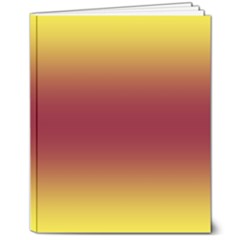 Electric Yellow To Burgundy Red Bilinear Gradient 8  X 10  Hardcover Notebook by GradientsOmbre