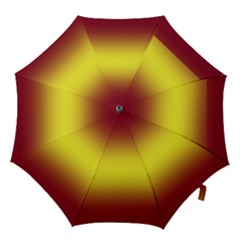 Burgundy Red To Electric Yellow Bilinear Gradient Hook Handle Umbrellas (medium) by GradientsOmbre