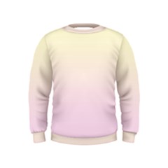 Cream Yellow To Pink Lace Linear Gradient Kids  Sweatshirt by GradientsOmbre
