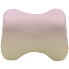 Pink Lace To Cream Yellow Linear Gradient Head Support Cushion by GradientsOmbre