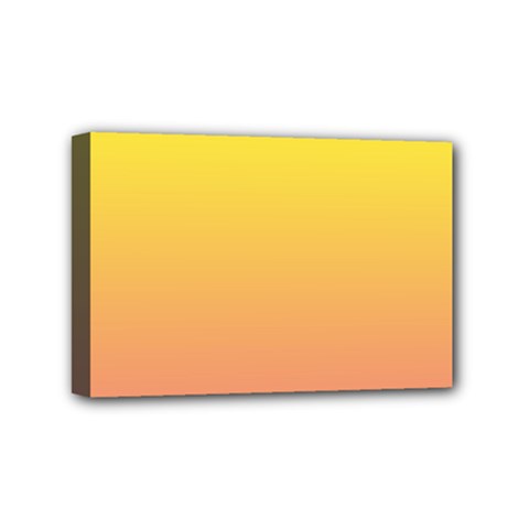 Electric Yellow To Coral Pink Linear Gradient Mini Canvas 6  X 4  (stretched) by GradientsOmbre