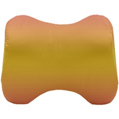 Coral Pink To Electric Yellow Bilinear Gradient Head Support Cushion by GradientsOmbre