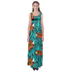 Flame Swirls Empire Waist Maxi Dress by SeaworthyClothing