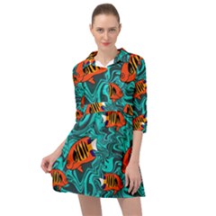 Flame Swirls Mini Skater Shirt Dress by SeaworthyClothing