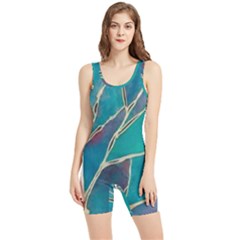 Aqua Batik, Abstract, Colorful Women s Wrestling Singlet by kyorashop23