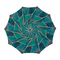 Aqua Batik, Abstract, Colorful Automatic Folding Umbrella With Case (large) by kyorashop23