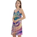 Abstract Fractal Art Swirl Pattern Mini Camis Dress With Pockets View2