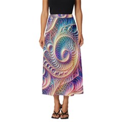 Abstract Fractal Art Swirl Pattern Classic Midi Chiffon Skirt by Salmanaz77