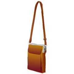 Amber Orange To Burgundy Red Linear Gradient Multi Function Travel Bag by GradientsOmbre