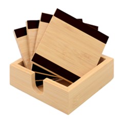 Burgundy Red To Amber Orange Bilinear Gradient Bamboo Coaster Set by GradientsOmbre