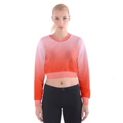 Pink Lace To Scarlet Red Linear Gradient Cropped Sweatshirt by GradientsOmbre