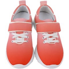 Pink Lace To Scarlet Red Linear Gradient Kids  Velcro Strap Shoes by GradientsOmbre