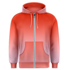 Scarlet Red To Pink Lace Linear Gradient Men s Zipper Hoodie by GradientsOmbre