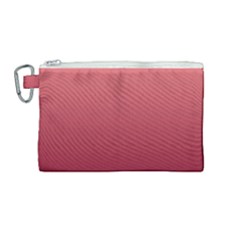 Coral Pink To Burgundy Red Linear Gradient Canvas Cosmetic Bag (medium) by GradientsOmbre